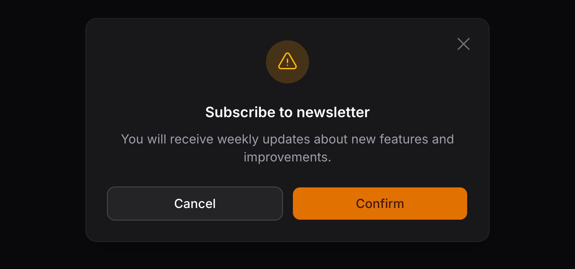 Modal with centered content alignment