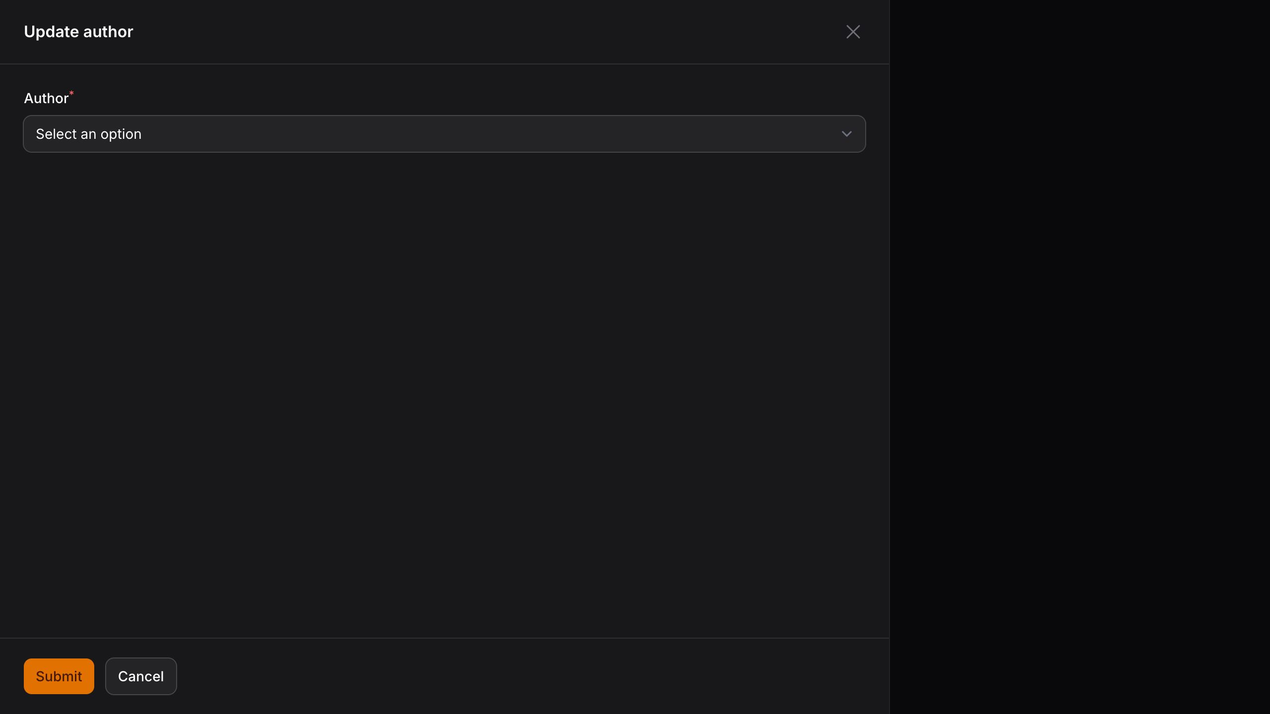 Slide over from the start of the screen