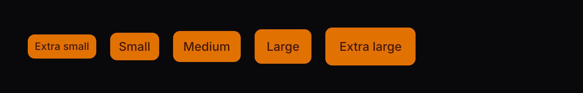Buttons in different sizes