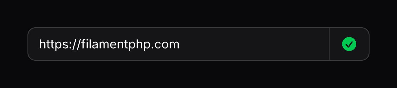 An input with a colored suffix icon