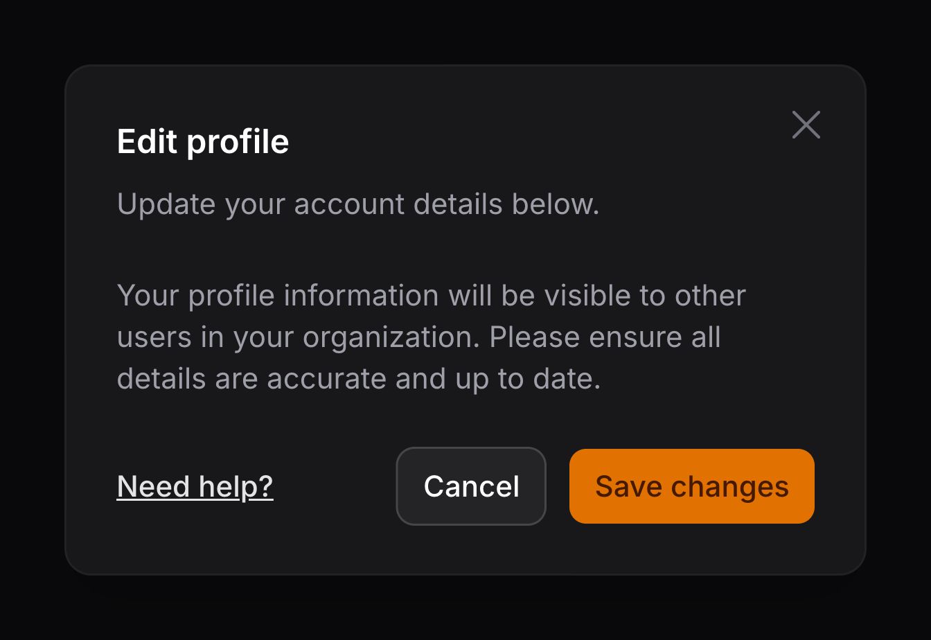 A modal with a custom footer
