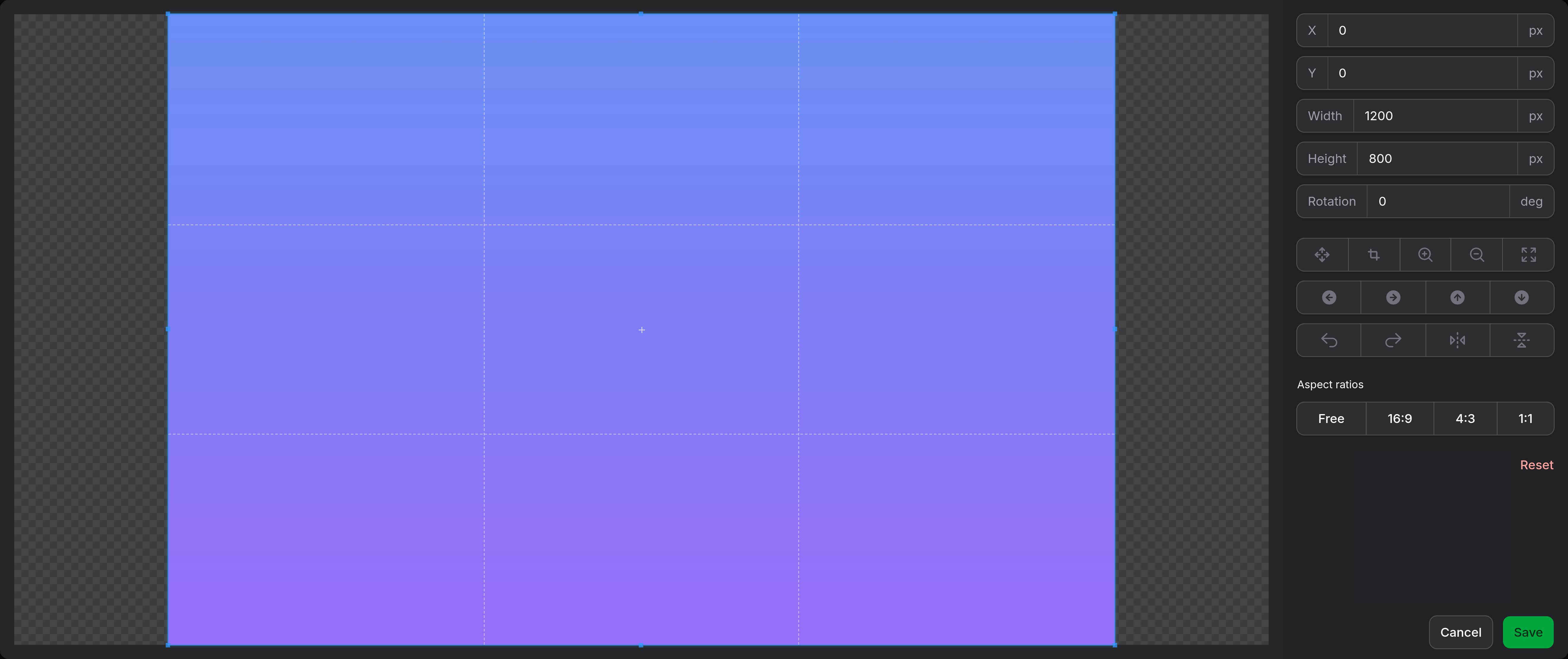 File upload image editor with cropping controls