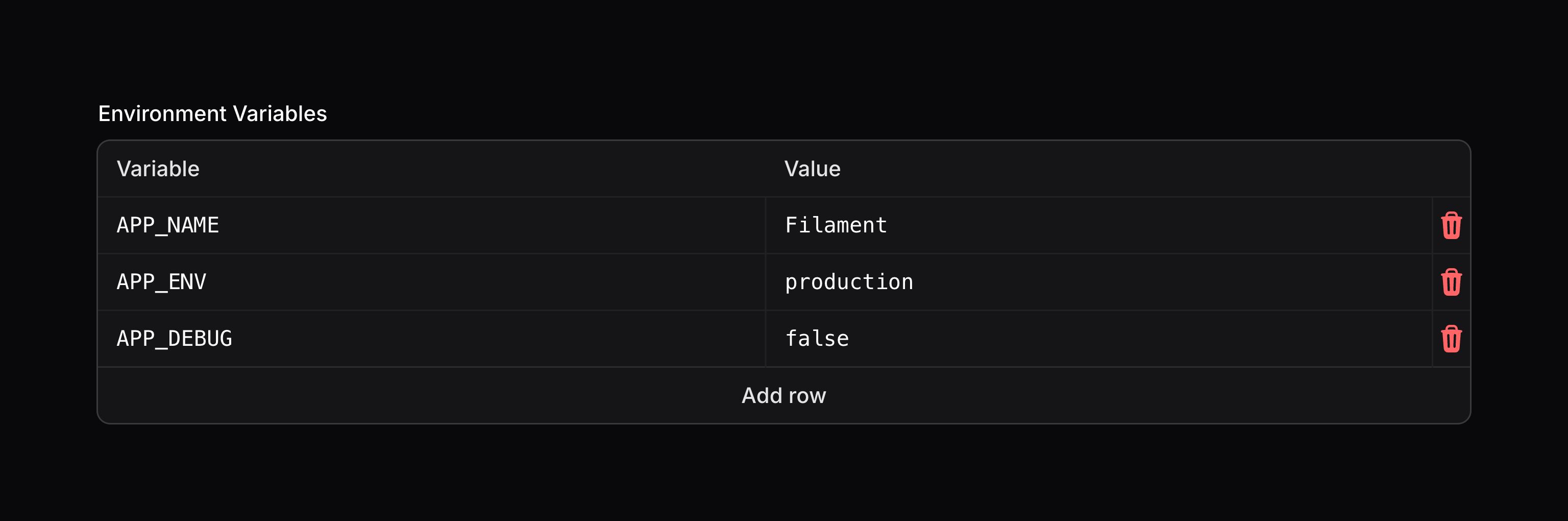 Key-value with custom labels and placeholders