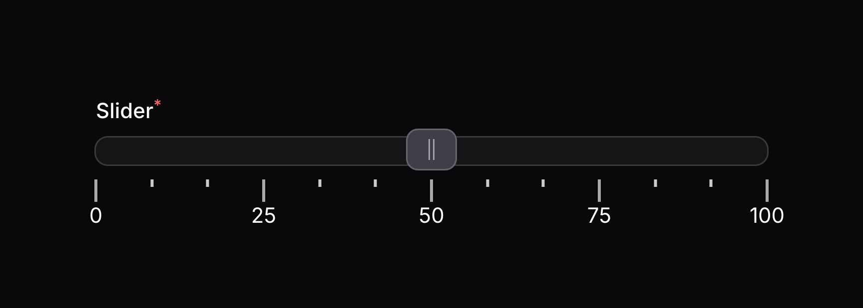 Slider with a set number of pips