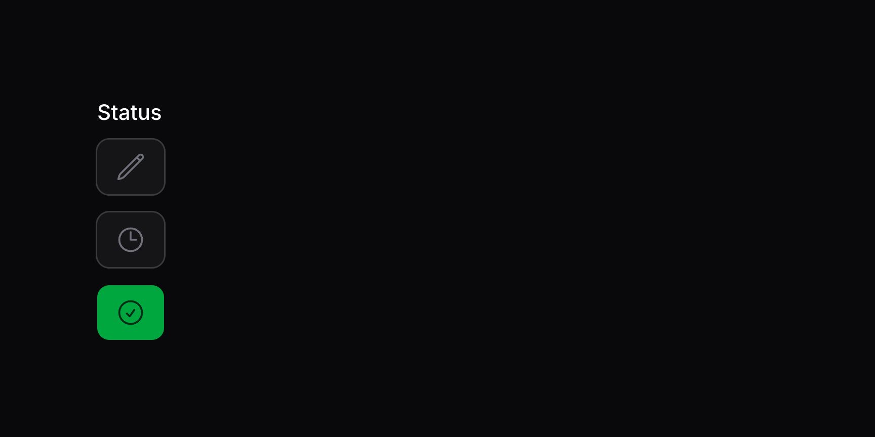 Toggle buttons with hidden labels
