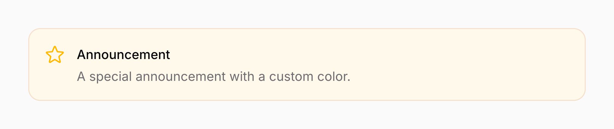 A callout with a primary color