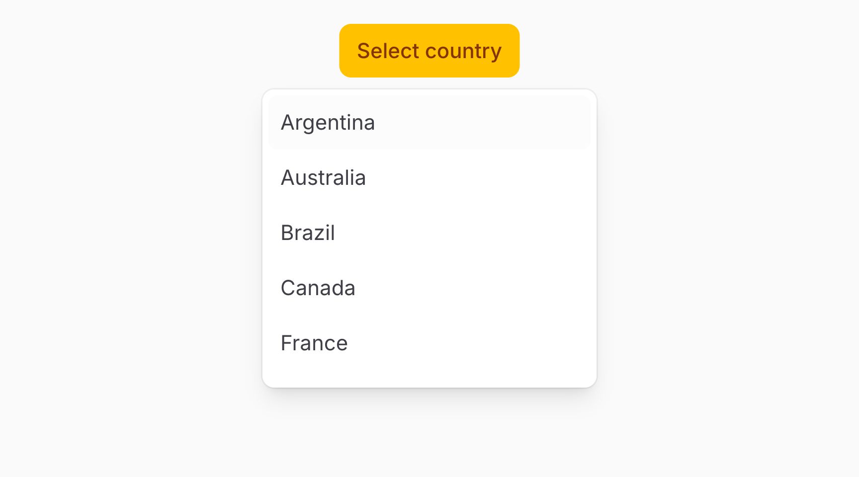 A dropdown with a maximum height