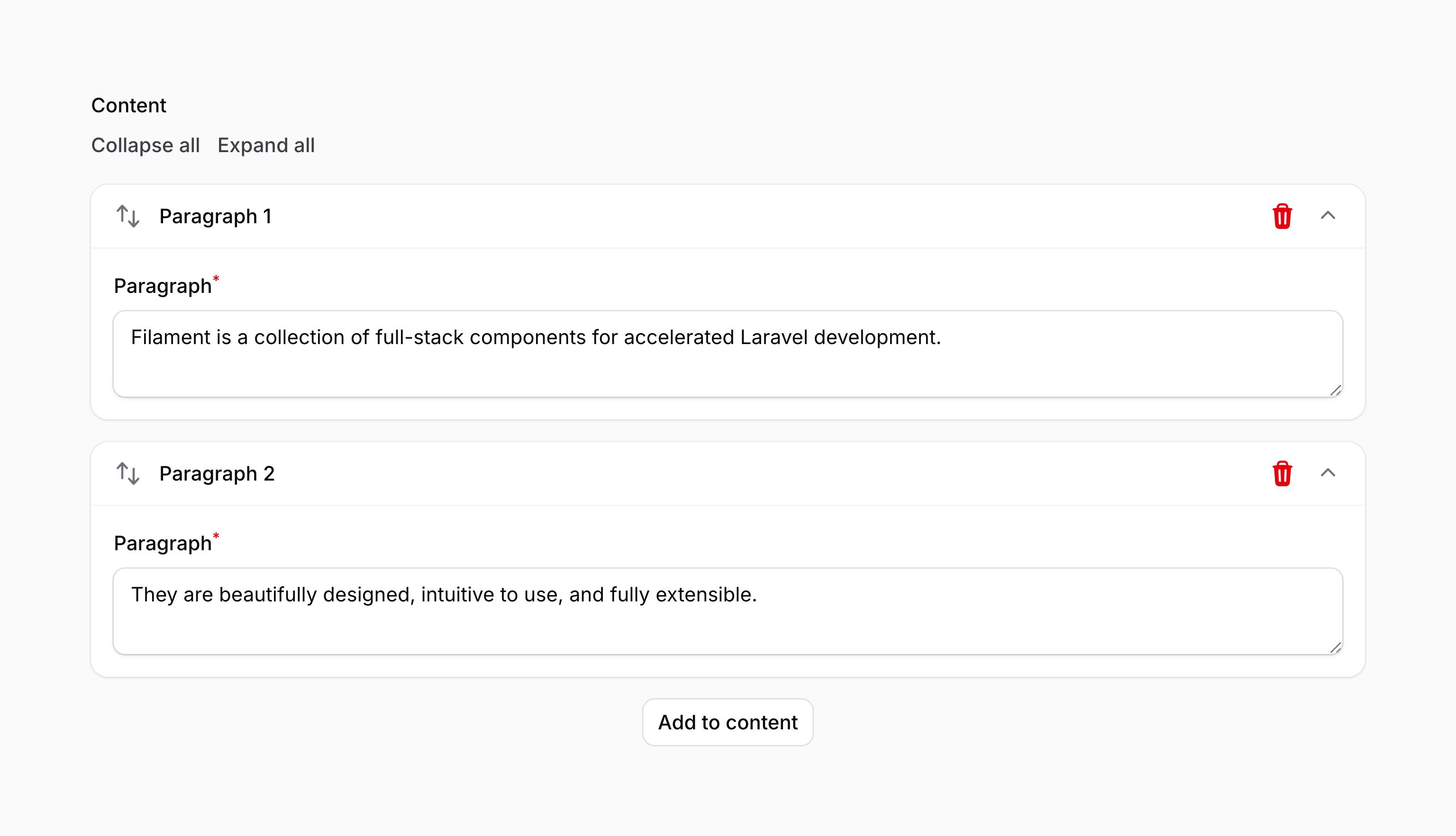 Collapsible builder