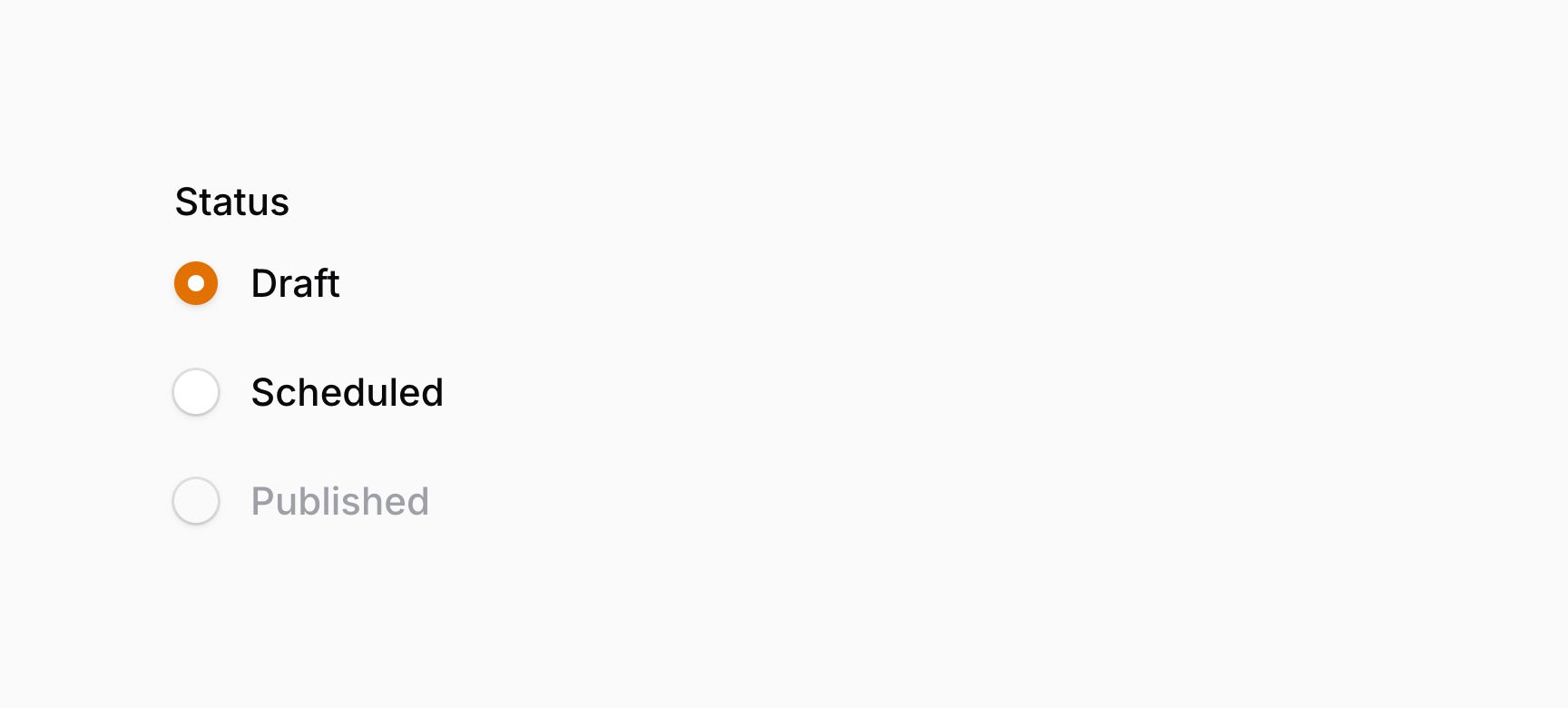 Radio with disabled option