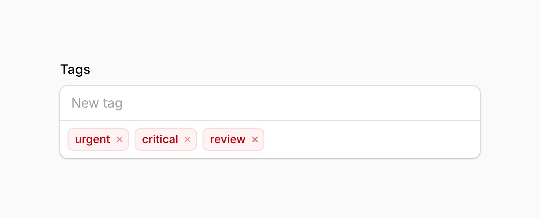 Tags input with colored tags