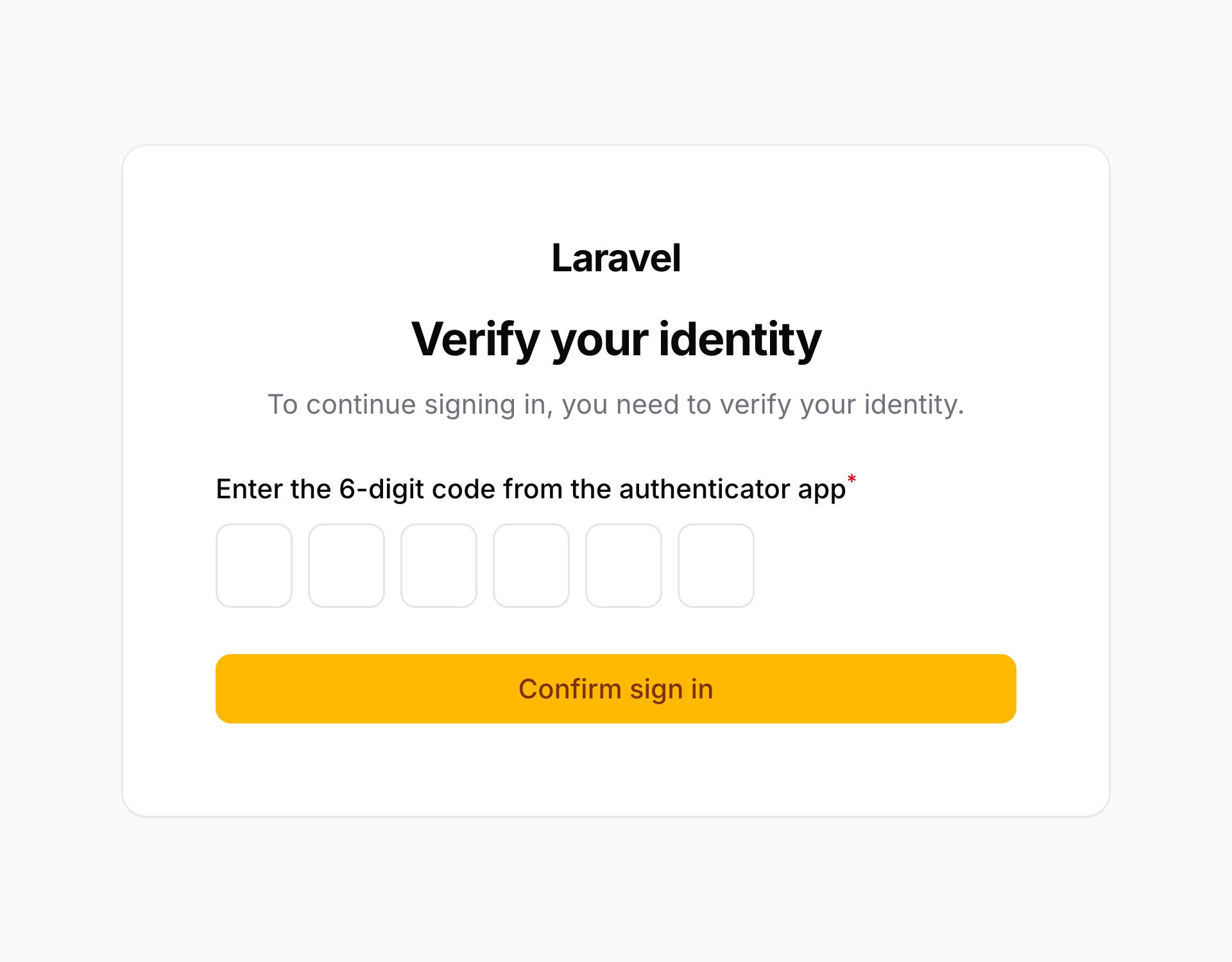 The multi-factor authentication challenge page
