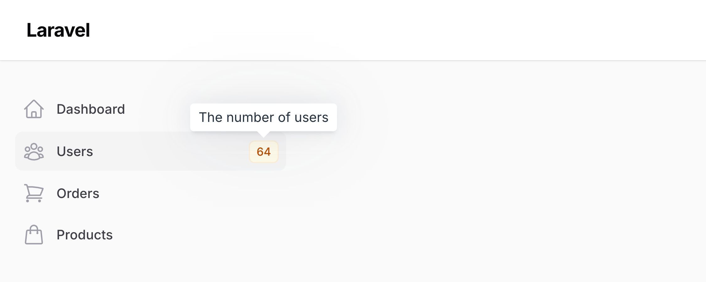Navigation item with badge tooltip