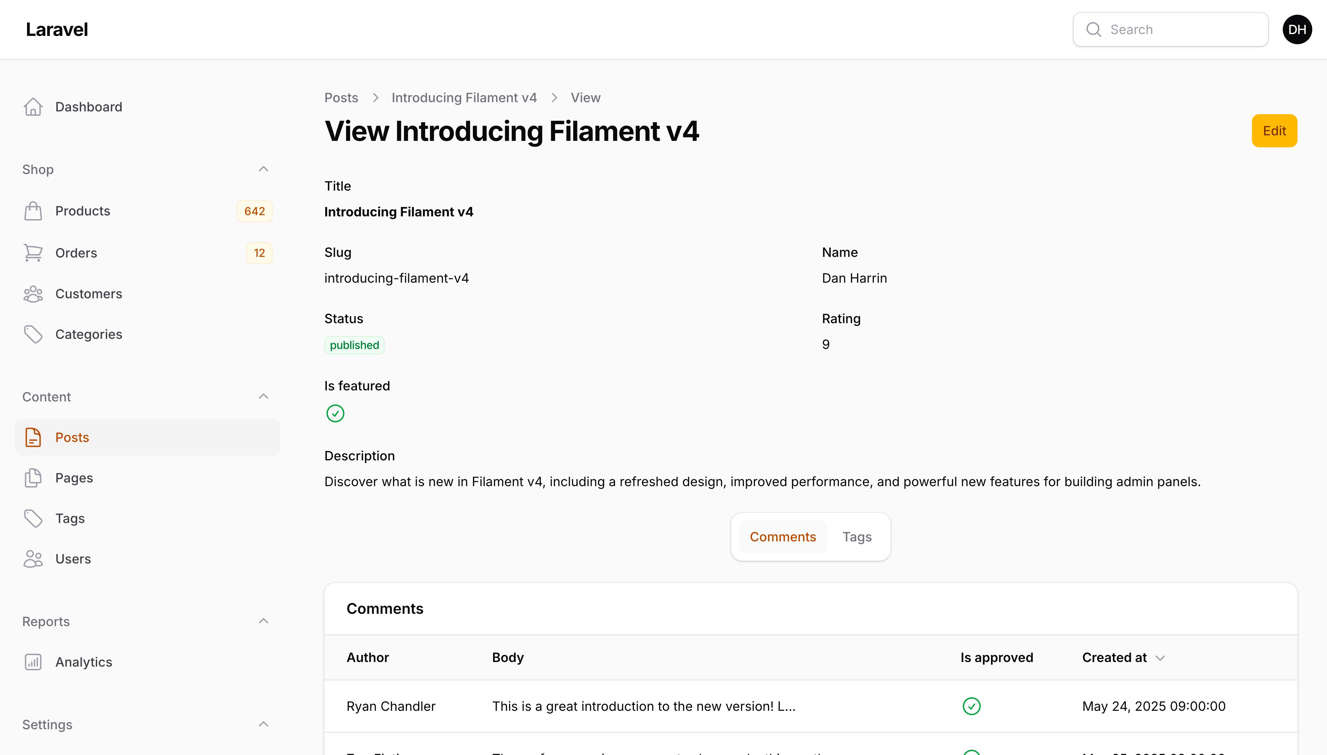Resource view page