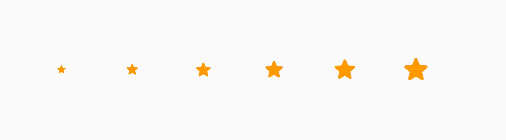 Icons rendered at every available size for comparison